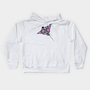 Floral Stingray - Cool Colors Kids Hoodie